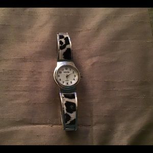 Black Leopard Print Watch